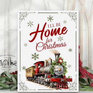 I'll be home for Christmas (vonat) - karácsonyi vászonkép különböző méretben - otthon & életmód - dekoráció - kép & falikép - táblakép - Meska.hu