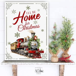 I'll be home for Christmas (vonat) - karácsonyi vászonkép különböző méretben - otthon & életmód - dekoráció - kép & falikép - táblakép - Meska.hu