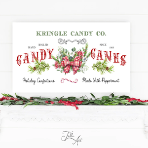 Kringle Candy Co. 60x30 cm karácsonyi fa tábla , Otthon & Életmód, Dekoráció, Kép & Falikép, Táblakép, Festett tárgyak, MESKA