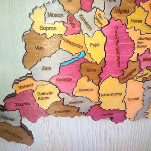 Nagy Magyarország térkép, megyetérkép - otthon & lakás - dekoráció - fali és függő dekoráció - térkép - Meska.hu