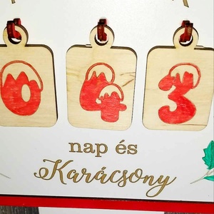 Vintage karácsonyi visszaszámláló fából  - karácsony - adventi díszek - adventi naptár - Meska.hu