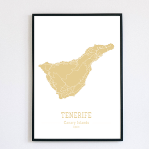 TENERIFE (Kanári-szigetek) színes minimalista dekorációs térkép, Otthon & Lakás, Dekoráció, Kép & Falikép, Poszter, Fotó, grafika, rajz, illusztráció, MESKA