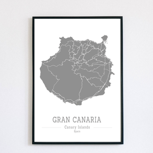 GRAN CANARIA (Kanári-szigetek) színes minimalista dekorációs térkép - otthon & lakás - dekoráció - kép & falikép - poszter - Meska.hu