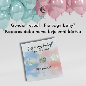 Gender reveal - Fiú vagy Lány? Kaparós Baba neme bejelentő kártya 3, Játék & Sport, Babalátogató ajándékcsomag, Fotó, grafika, rajz, illusztráció, MESKA