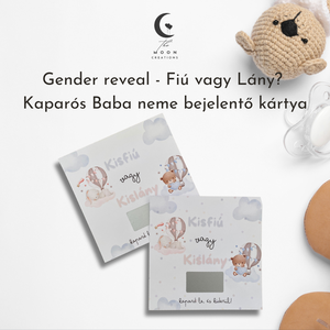 Gender reveal - Fiú vagy Lány? Kaparós Baba neme bejelentő kártya 1, Játék & Sport, Babalátogató ajándékcsomag, Fotó, grafika, rajz, illusztráció, MESKA