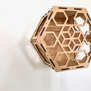 WALL HEXAGON - falra szerelhető macskaház / fali cicapihenő áttört mintával 2. - Meska.hu