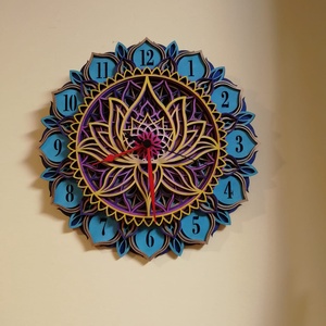 Lótusz mintás 3D mandala óra - otthon & életmód - dekoráció - spiritualitás - mandala - Meska.hu