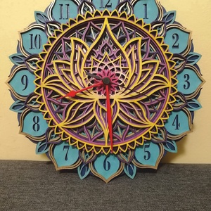 Lótusz mintás 3D mandala óra - otthon & életmód - dekoráció - spiritualitás - mandala - Meska.hu