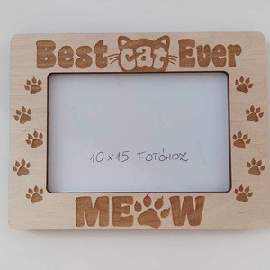 TotiWood cicás képkeret best cat ever fekvő, 10x15 képhez - otthon & életmód - dekoráció - kép & falikép - képkeret - Meska.hu