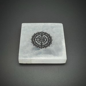 Szelenit négyzet sri yantra fekete 6-7cm, Kellékek & szerszámok, Ásvány alapanyag, Szelenit korong, , MESKA