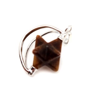 Merkaba medál fémmel Tigrisszem 2x3cm, Ékszer, Nyaklánc, Medál, , MESKA