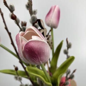 Áfonyásjoghurt színű tulipános, igazi tojásos, mohás tartós asztaldísz  - otthon & életmód - dekoráció - asztal és polc dekoráció - asztaldísz - Meska.hu