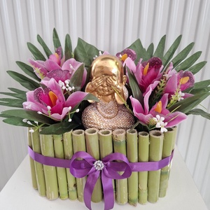 Buddha orchidea virágok között virágdoboz - Meska.hu