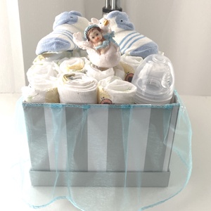 Baba box,  pelenkatorta 2-5 kg, pelenka doboz, babaváró csomag - játék & sport - babalátogató ajándékcsomag - Meska.hu