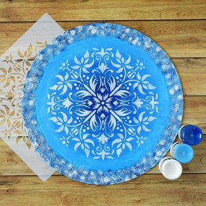 Mandala - Fehér virágmező, 40 cm átmérőjű, domborműves kép, Művészet, Más művészeti ág, Festészet, MESKA