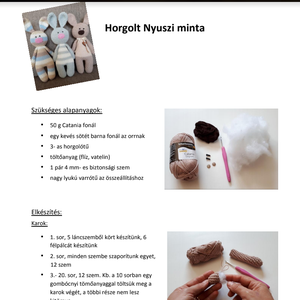 Nyuszi horgolás Pdf minta  -  - Meska.hu