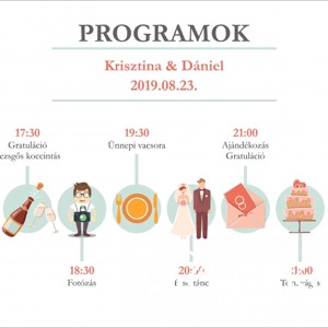 Esküvői Programterv, Esküvő, Meghívó & Kártya, Ültetési rend, , MESKA