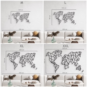 Geometrikus világtérkép utazóknak, modern nappali dekoráció fából,  - otthon & életmód - dekoráció - fali és függő dekoráció - térkép - Meska.hu