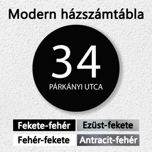 Modern házszámtábla, minimalista gravírozott utcanévtábla több méretben - otthon & életmód - ház & kert - házszám - Meska.hu