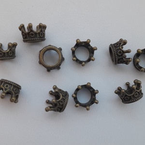 Fém köztes - 6x10mm - korona - 10 db / csomag - sárgaréz szín, Kellékek & szerszámok, Gyöngy, ékszerkellék, Fém köztesek, , MESKA