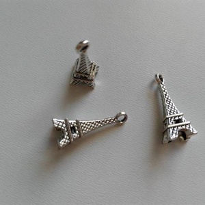 Fém medál - 22x10mm - Eiffel-torony - 10 db / csomag - antik ezüst szín, Kellékek & szerszámok, Gyöngy, ékszerkellék, Fém köztesek, , MESKA