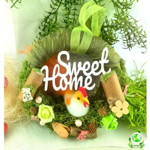 Húsvéti - sweet home ajtódísz tyúkanyóval - kézműves 1 db, Kellékek & szerszámok, Dekorációs kellékek, , MESKA