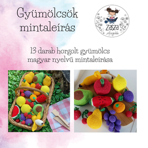 MINTALEÍRÁS-gyümölcsök, DIY (Csináld magad), Szabásminta, útmutató, Horgolási minta, Horgolás, MESKA