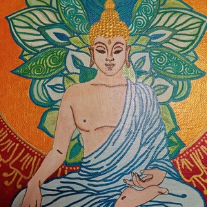 Meditáló Buddha - otthon & életmód - dekoráció - kép & falikép - vászonkép - Meska.hu