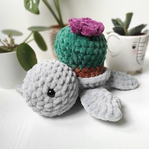 Kaktusz teknős amigurumi horgolt plüss, Játék & Sport, Plüssállat & Játékfigura, Más figura, Horgolás, MESKA