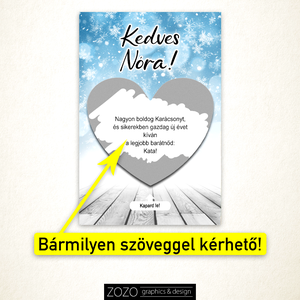 Kaparós karácsonyi sorsjegy bármilyen szöveggel - bejelentő apa nagymama nagypapa leszel tanú koszorúslány felkérő - otthon & lakás - papír írószer - képeslap & levélpapír - Meska.hu