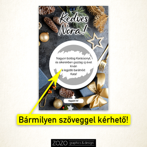 Kaparós karácsonyi sorsjegy bármilyen szöveggel - bejelentő apa nagymama nagypapa leszel tanú koszorúslány felkérő - otthon & lakás - papír írószer - képeslap & levélpapír - Meska.hu