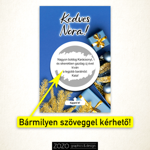 Kaparós karácsonyi sorsjegy bármilyen szöveggel - bejelentő apa nagymama nagypapa leszel tanú koszorúslány felkérő - otthon & lakás - papír írószer - képeslap & levélpapír - Meska.hu