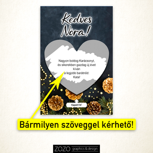 Kaparós karácsonyi sorsjegy bármilyen szöveggel - bejelentő apa nagymama nagypapa leszel tanú koszorúslány felkérő - otthon & lakás - papír írószer - képeslap & levélpapír - Meska.hu