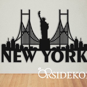 New York falikép fából, Otthon & Lakás, Dekoráció, Fali és függő dekoráció, Falra akasztható dekor, , MESKA