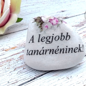 Tanárnénis hálakő, Otthon & Életmód, Dekoráció, Asztal és polc dekoráció, Kavics & Kő, Decoupage, transzfer és szalvétatechnika, MESKA